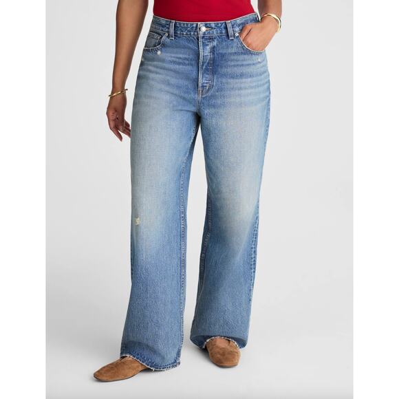 Madewell The Curvy Low Slung Baggy Jean Robertson Wash Rigid Blue US 30 NWT - Picture 2 of 15